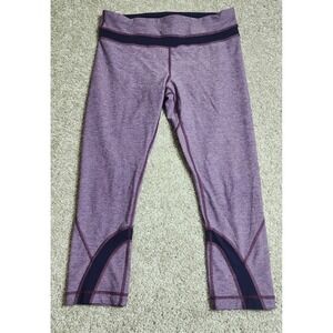 Lululemon Run Inspire Crop II Purple Heathered Berry Yum Yum Mesh Leggings 8